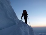 Sunrise Climber on Mt. Rainier