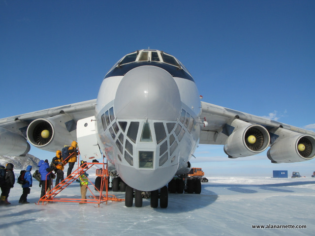 Illyusian 76 Plane at Union Glacier Antarctica