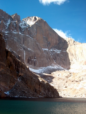 East face of Longs, The Diamond, from Chasm lake