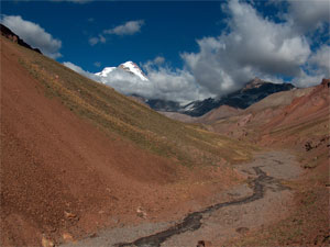 one of the first views of Aconcagua as we treked into BC