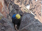 Climbing up the North Bell (61kb)