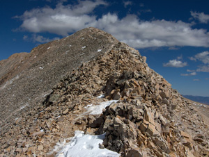 Route up Sherman's south ridge to the summit