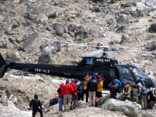 Helicopter evac from Gorak Shep