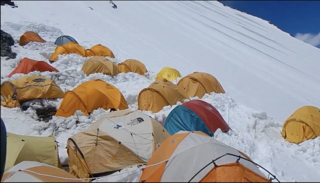 Camp 1 on K2 in 2022. Courtesy of Warren Eva