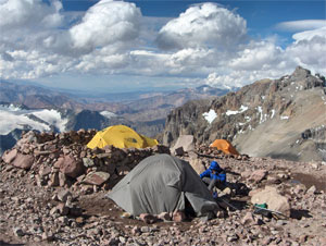 Click for Video: Camp 2 at 19,500'