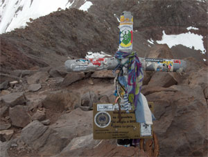 Summitt cross on Aconcagua