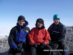 Click for video. Ian, Alan and Bryan on the summit