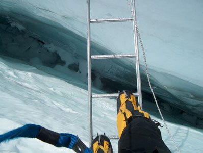 Alan's foot on the ladder